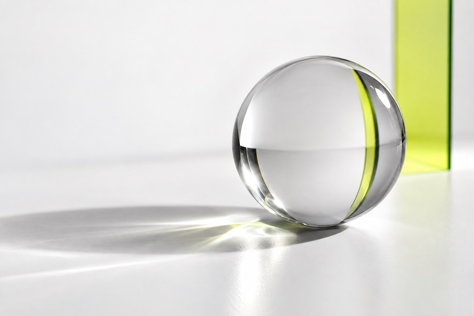 Свет и преломление в прозрачном стекле. Визуальный концепт.